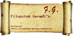Filusztek Germán névjegykártya